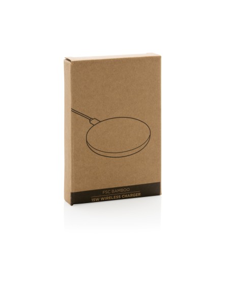 Caricatore wireless 15W in bambù
